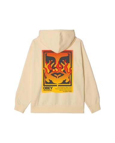 Obey Icon Stencil Flame Hoodie